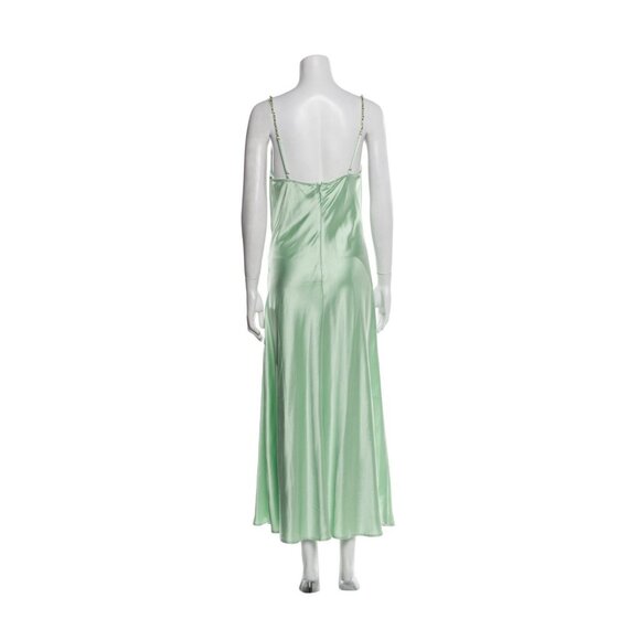 Jason Wu New Authentic Solid Mint Green Tank Satin Formal Long Slip Gown Dress - Picture 3 of 10
